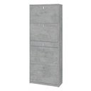 Scarpiera Quattro Ante Un Cassetto Beton Cemento 63x29x h164 cm