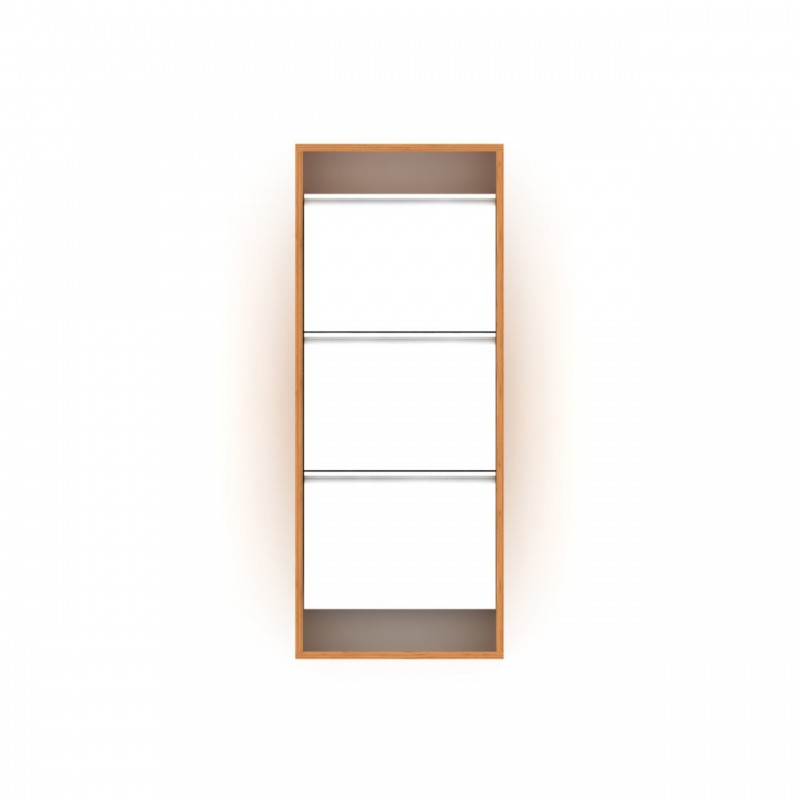 Scarpiera slim bambu  bianco  cm 50x15x124 h