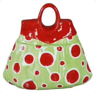 Scatola borsa verde a pois rossi cm. 28 x 17 h 26,5