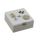 Scatola in legno naturale quadro 15x15x7,5 cm