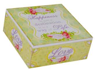 Scatola Piccola Quadrata Happiness LD-7049 22 x 22 x 7 cm