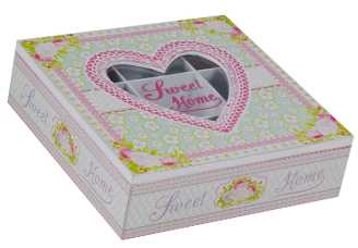 Scatola portathe sweet home cm.24 x 24 x 7