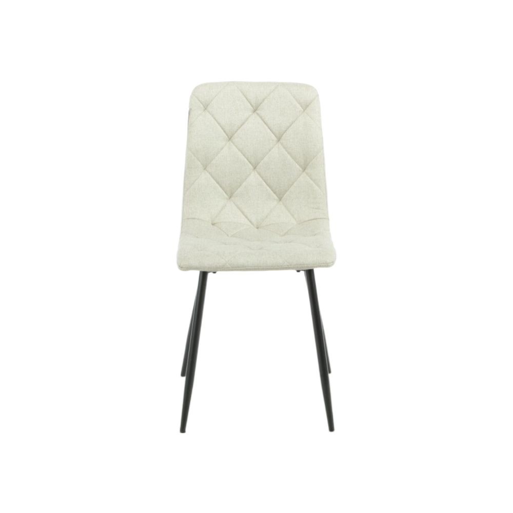 Sedia Imbottita Beige con Cuciture a Rombo  43x45x91 cm