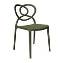 Sedia Lovely in Polipropilene Verde Oliva L59 x P53 x H82 cm