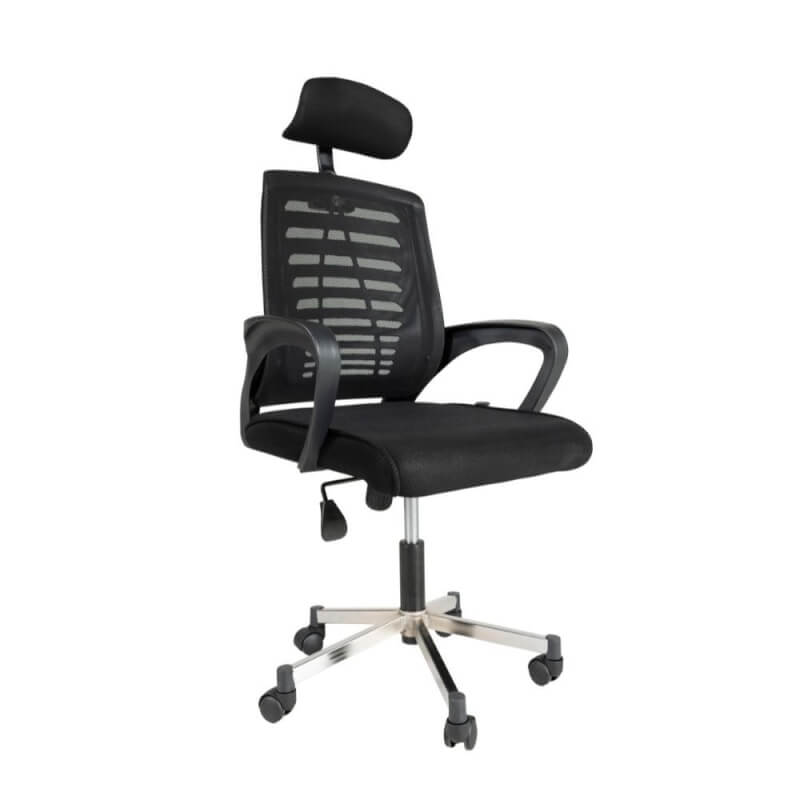 Sedia ufficio tessuto microforato nera Kizi