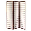 Separé a tre ante in carta di riso colore noce - Dimensioni: 45x180 cm