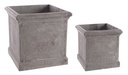 Set2 Vaso Cemento Quadrato Grigio - Dimensioni: 45,5x45,5x45,5 cm e 35x35x35 cm