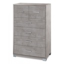 Settimino alto da camera sei cassetti Beton Cemento 70x41x h112 cm