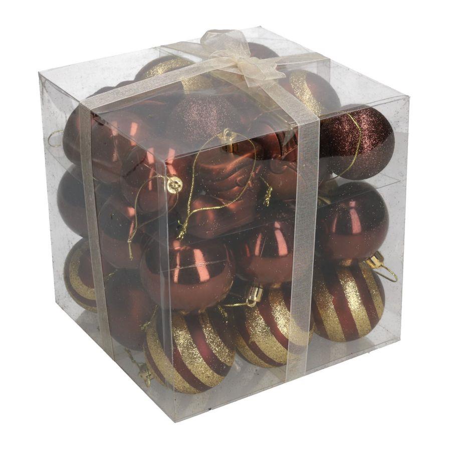 Sfera Plastica Rame Confezione 30 Pezzi 6x6x6 cm