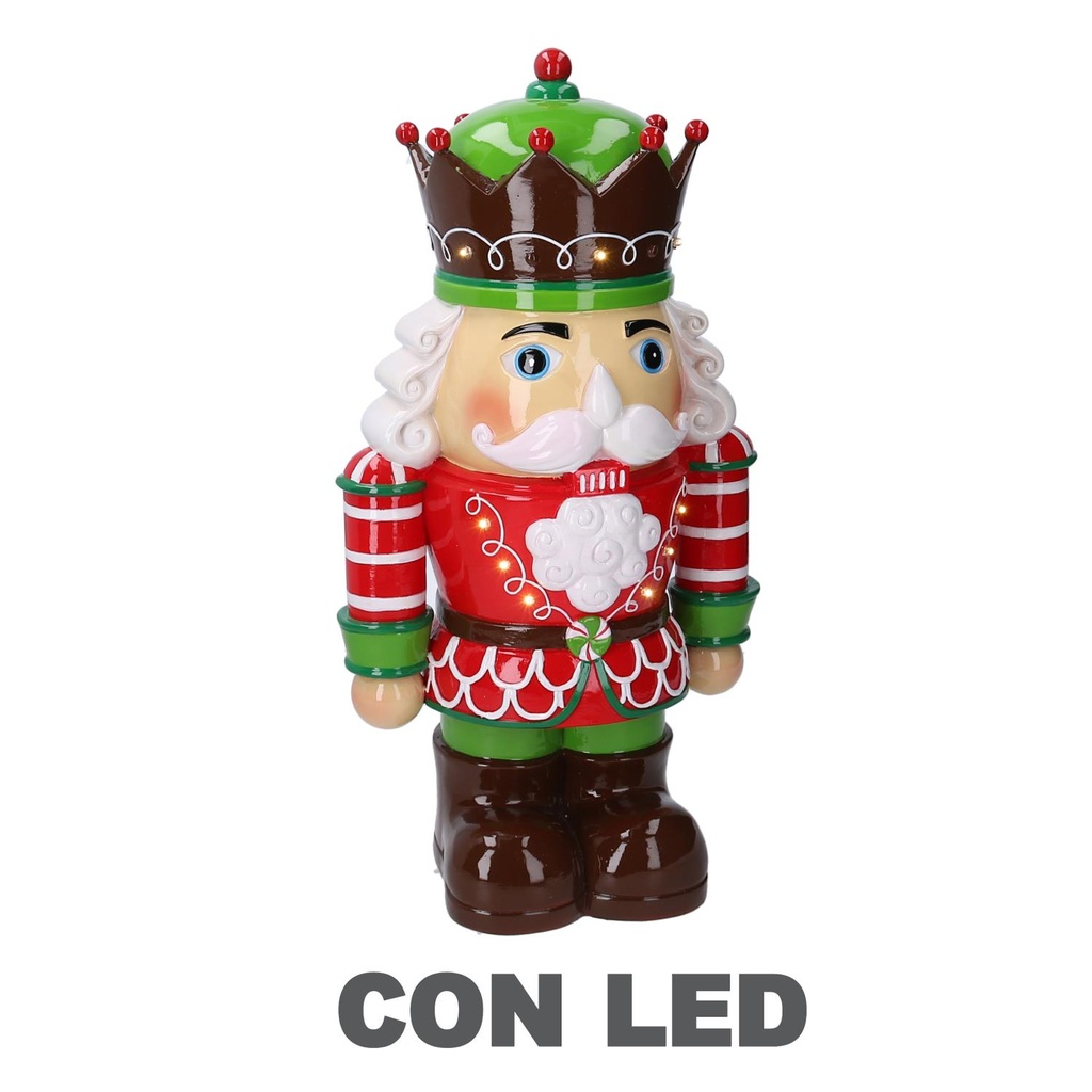 Soldatino resina con led verde 26x18x48 cm