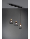 Sospensione Calimero 3xE27 Rete Metallo Nero L80 cm Trio Lighting
