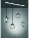 Sospensione Clooney 4 Sfere Vetro Fumé L90 cm Trio Lighting