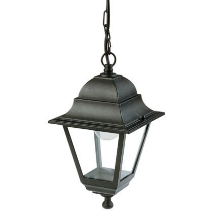 Sospensione E27 Linea Old Nero - Lampada in Alluminio Pressofuso con Diffusori in Vetro Trasparente