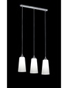 Sospensione Moderna Koni 3xE27 Nichel E Vetri Bianchi L60 cm Trio Lighting