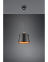 Lampada a Sospensione Paralume Nero Oro Harris Trio Lighting