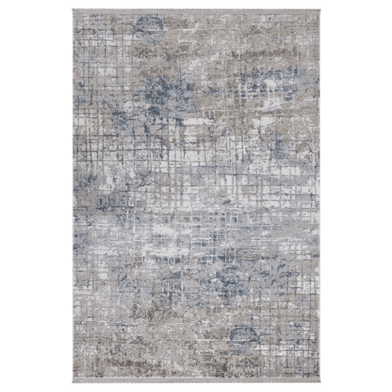 Tappeto Asya CR45 fondo grigio e sfumature beige e azzurro 160x230