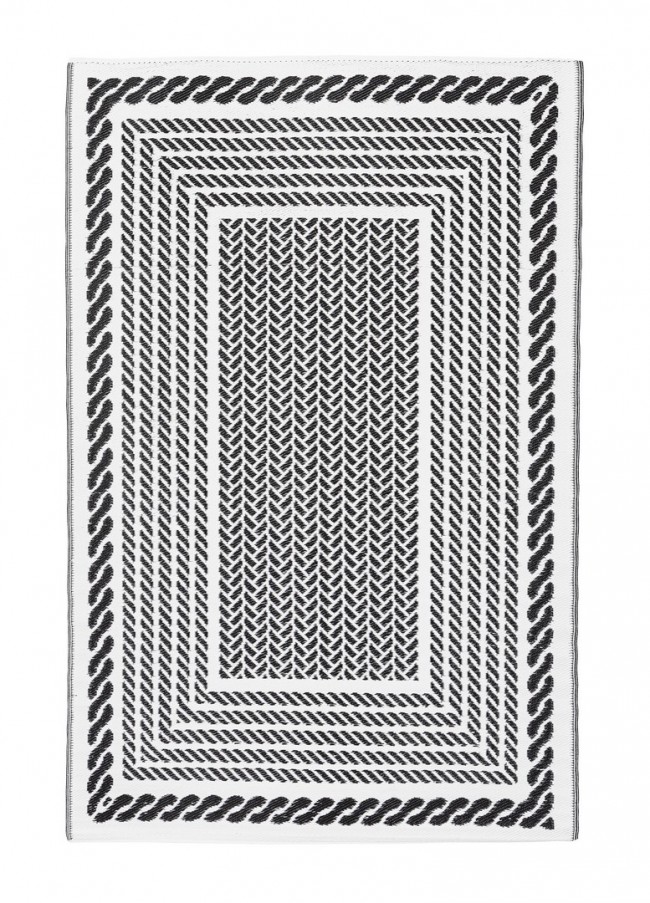 Tappeto Jacquard Reversibile Bianco-Nero 180x270