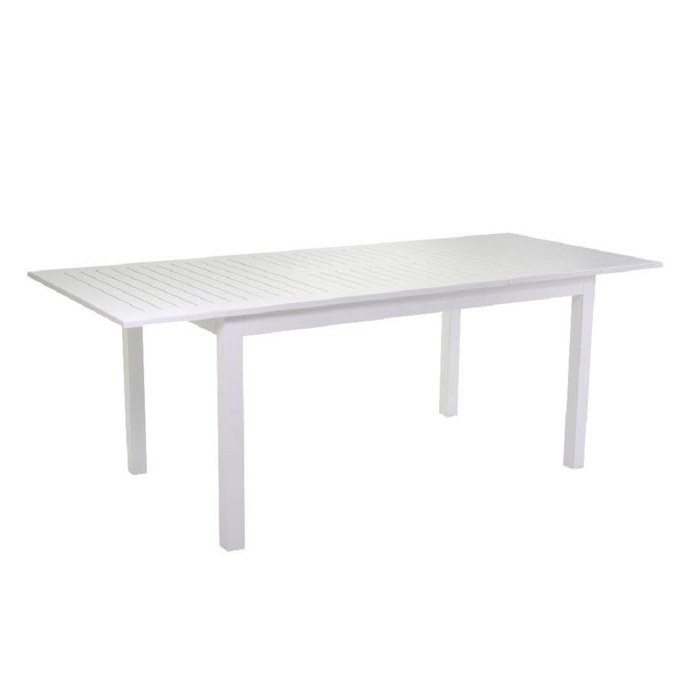 Tavolo Alluminio Allungabile da Giardino Bianco 90x210/280x73 cm