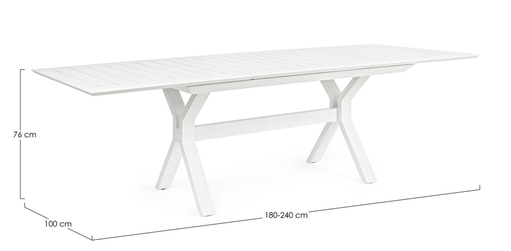 Tavolo Allungabile Giardino Bianco 180/240 x 100 cm