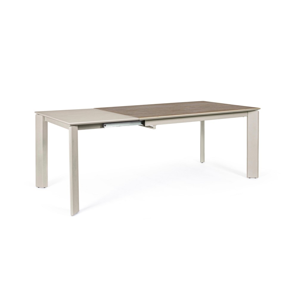Tavolo allungabile grigio e tortora - Misure: 140/200x90x76 cm