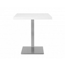 Tavolo alto Quadrato 75 cm piano bianco e base cromo  cm 70x70xh.75