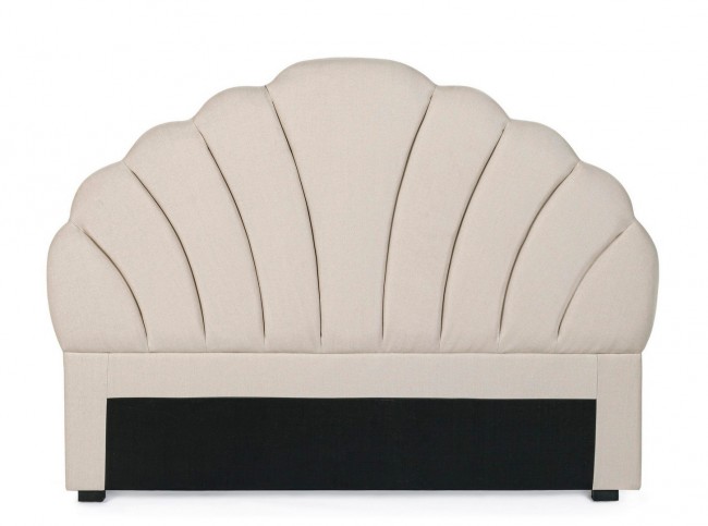 Testiera Letto Azar Nat 169 - Struttura in Compensato - Rivestimento in Poliestere - Imbottitura in Schiuma Poliuretanica - Piedini in Legno di Pino - 169a x 7b x 124h