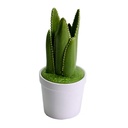 Vaso in ceramica con cactus tondo 11,5x11,5x26,5 cm