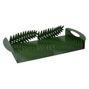 Vassoio rettangolare in metallo foglia alloro verde scuro 41x20x6,5 cm