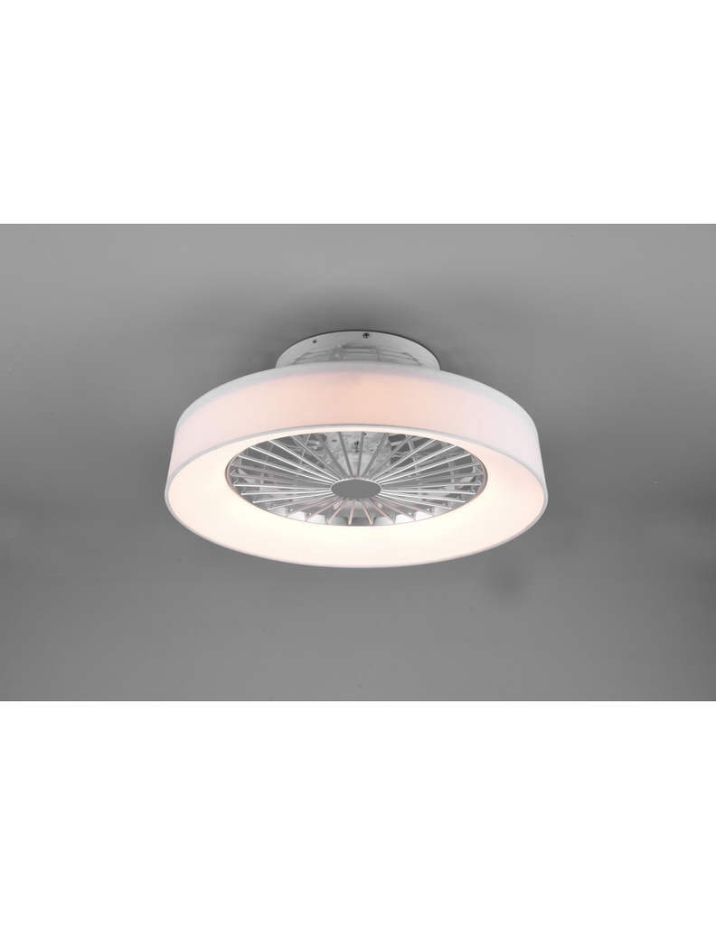 Ventilatore Moderno Luce Led 30w Dimmerabile Farsund Bianco