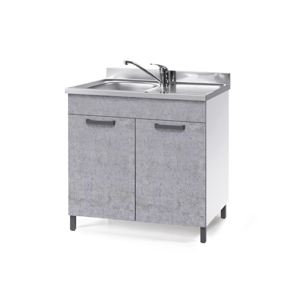 Sottolavello per cucina grigio cemento 2 ante Cm 80x50xH 85
