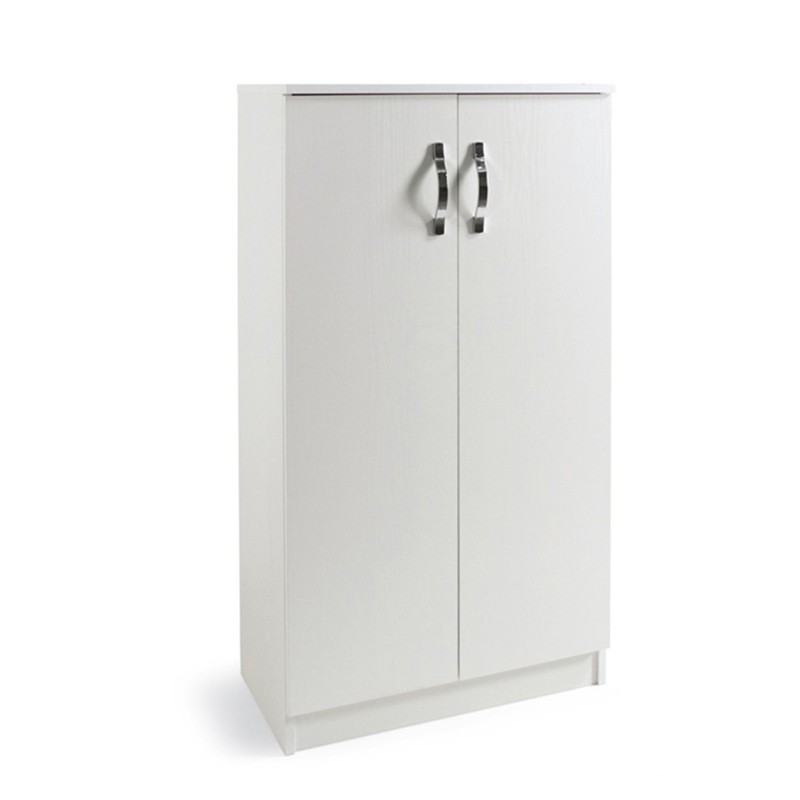 Armadio scarpiera multiuso Bianco in legno nobilitato 2 ante h130x71x38