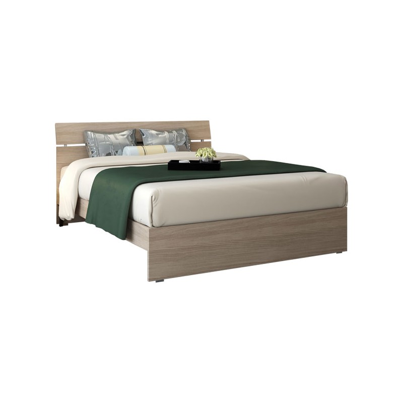 Letto matrimoniale in legno  per camera colore olmo cm 200x171xH 98