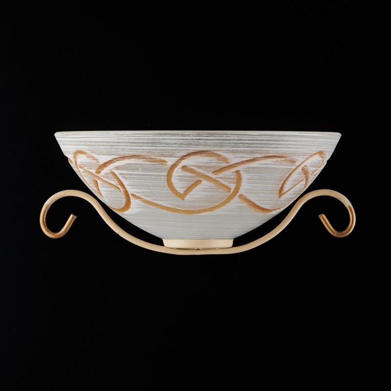 Applique in ferro Avorio Decape rifinitura Oro una luce 33x16x h13 cm