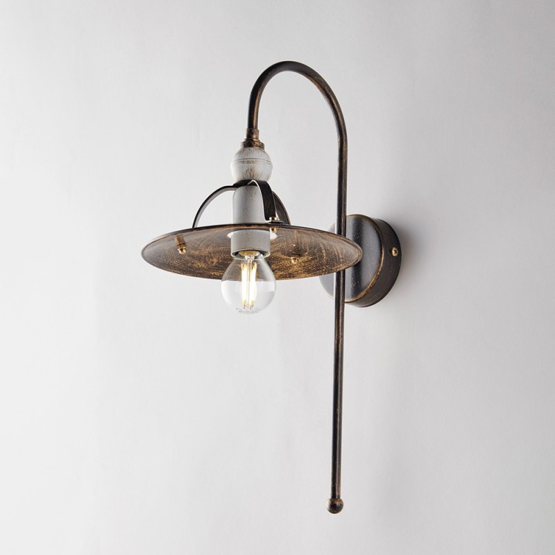 Applique in ferro marrone oro bianco minimal 25x h38 cm