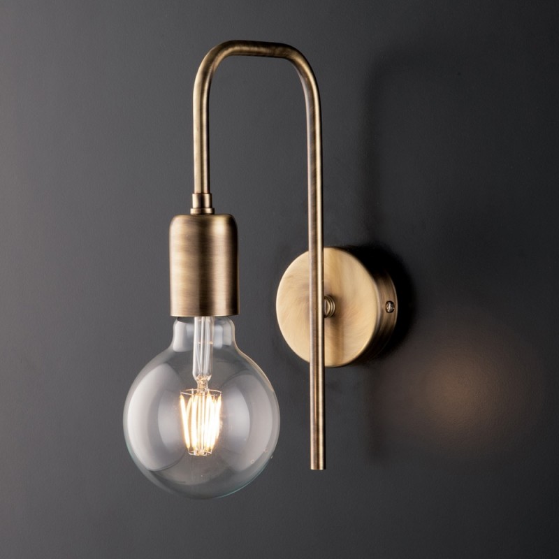 Applique urban industrial in ferro spazzolato 27x19 cm