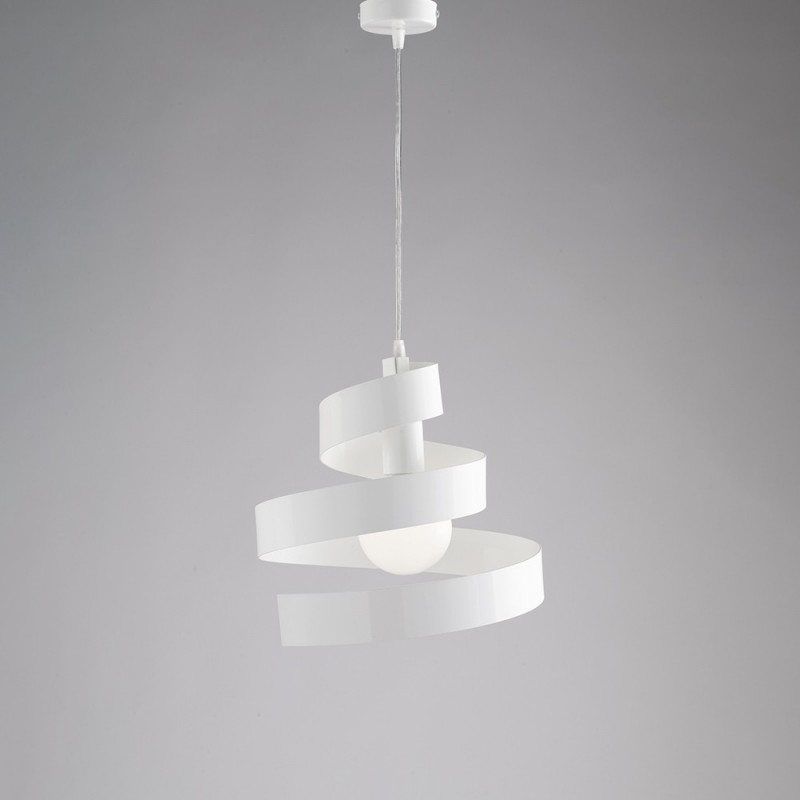 Lampadario moderno a sospensione in ferro bianco 30x h23 cm