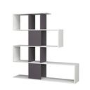 Libreria Scaffale 4 Livelli 9 Scomparti Bianco Grigio 145x29xh.145 cm