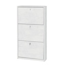 Scarpiera Salvaspazio Tre Ante Bianco Ossido 63x18x117 cm