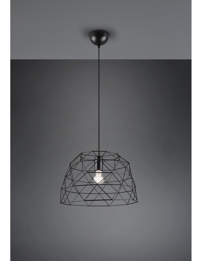 Sospensione Gabbia Nero Opaco Ø38 cm - Design Rustico-Vintage