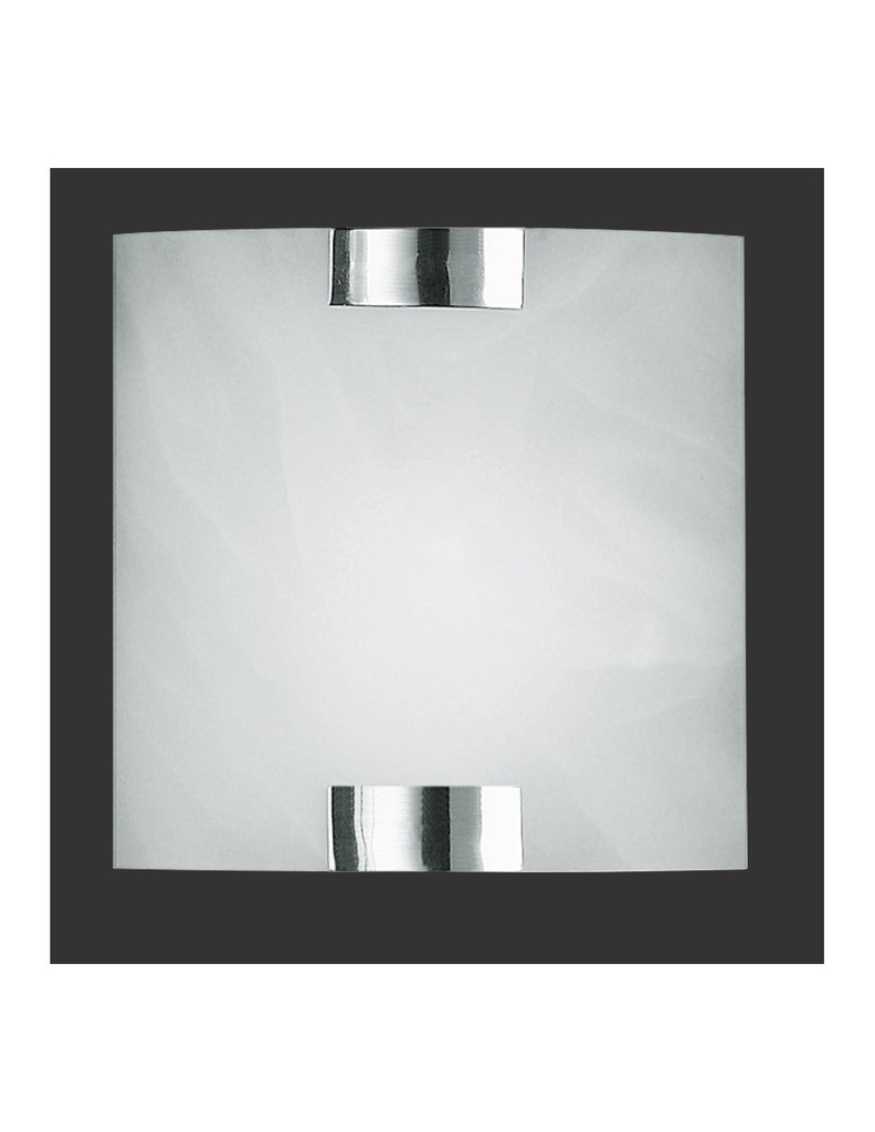 Applique Divo Cromo E Vetro Bianco Sabbiato 20x20 cm Trio Lighting - Samnite
