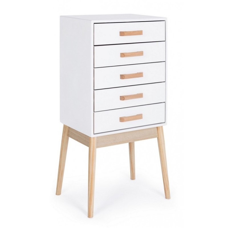 Cassettiera ORDINARY bianca 5 cassetti 88h cm - Samnite