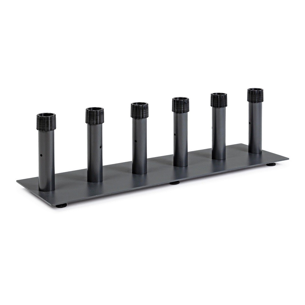 Display 6 posti porta ombrellone metallo grigio scuro cm 100 x 30 x 26 - Samnite