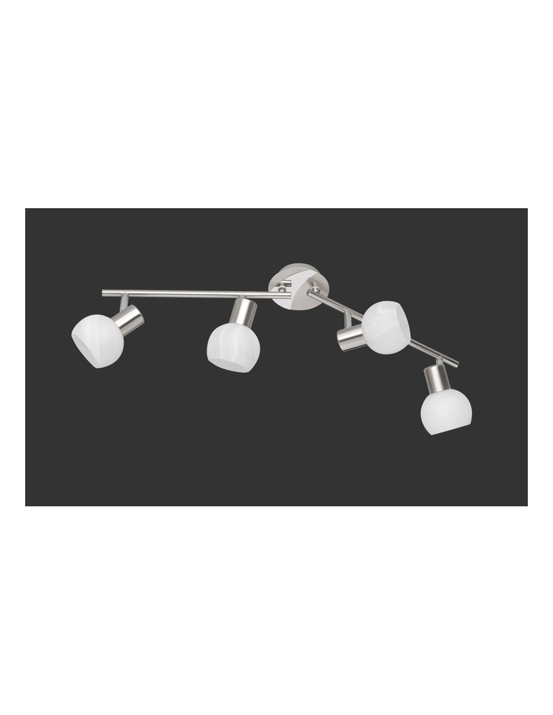 Faretto Da Soffitto 4 Led Orientabile Antibes Nichel Trio Lighting - Samnite