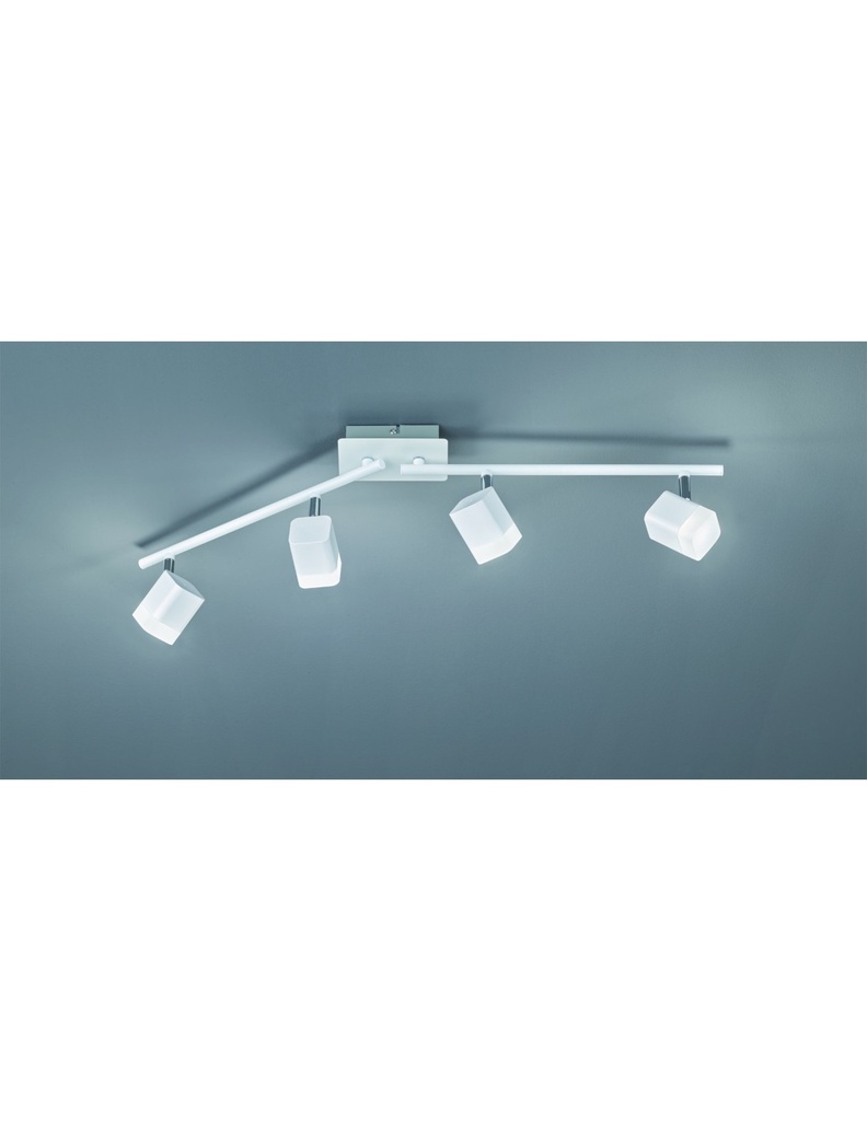 Faretto Da Soffitto 4 Led Orientabile Roubaix Bianco Trio Lighting - Samnite