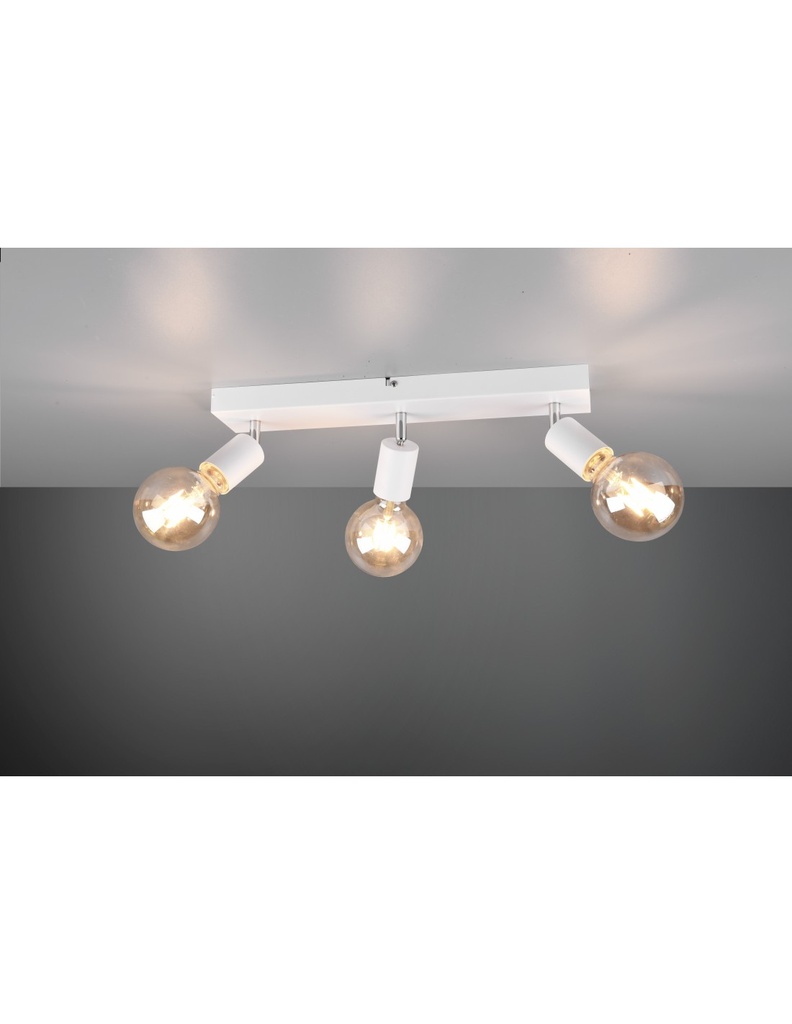 Faretto Spot 3xE27 Vannes Bianco L44 cm Trio Lighting - Samnite