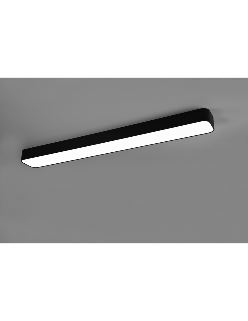 Lampada Da Soffitto Bacchetta Rettangolare Asterion Led 37w Nero Trio Lighting - Samnite