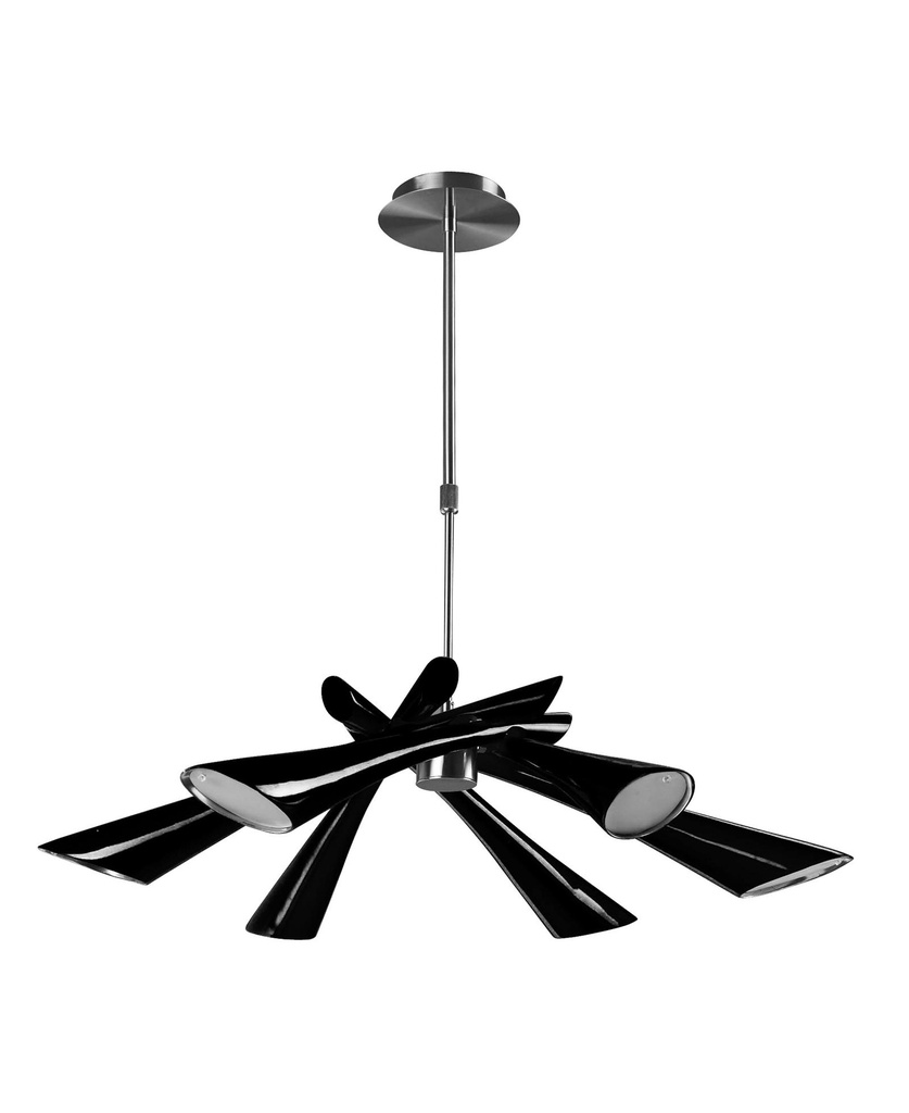 Lampada a sospensione in metallo paralume nero 8852/78h cm - Samnite
