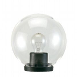 Lampada da esterno con testa-palo in termoplastico e sfera chiara in PMMA Ø 25cm nero - Samnite