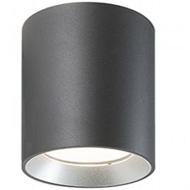 Lampada da soffitto in alluminio pressofuso con diffusore in vetro trasparente - 40W, 4240 lumen grafite - Samnite