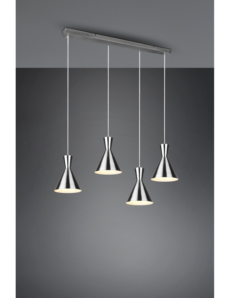 Lampadario Lineare Enzo 4xE27 Nichel Opaco Trio Lighting - Samnite